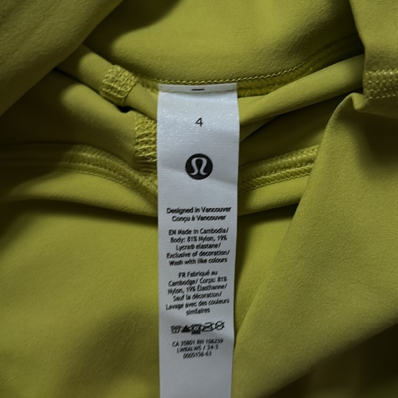 LULULEMON ALIGN HR SKIRT IN SERPENTINE YELLOW SZ 4 NWT - Picture 6 of 6